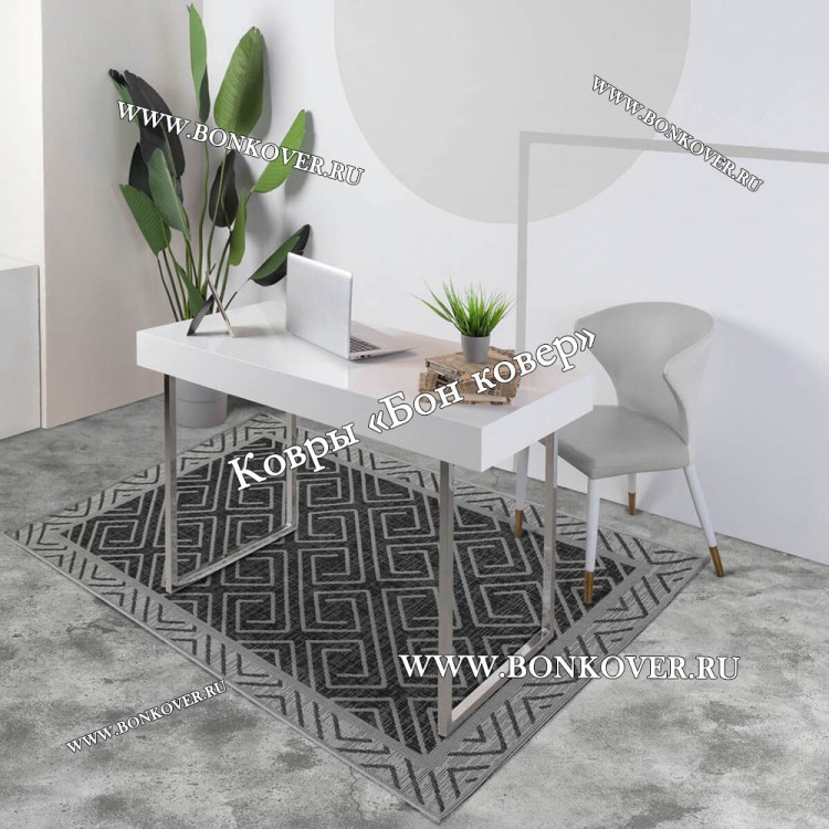 Безворсовый ковер дизайн 145 черный