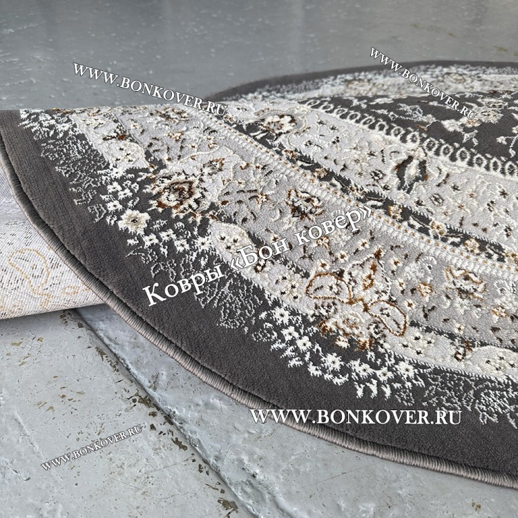 Турецкий Ковер Для гостиной New дизайн 371 Серый Круг