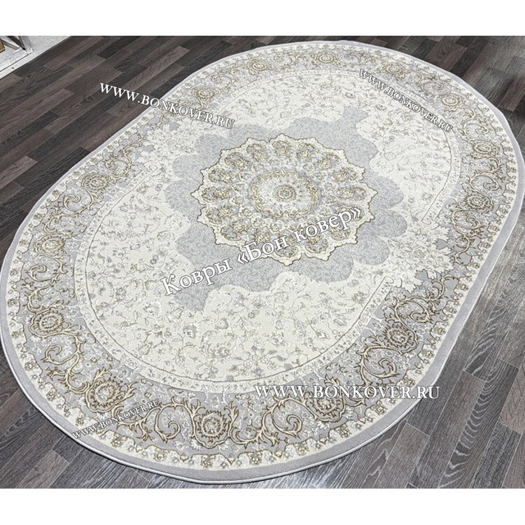 Турецкий Овальный Ковер Для Гостиной Арт 131 Серый