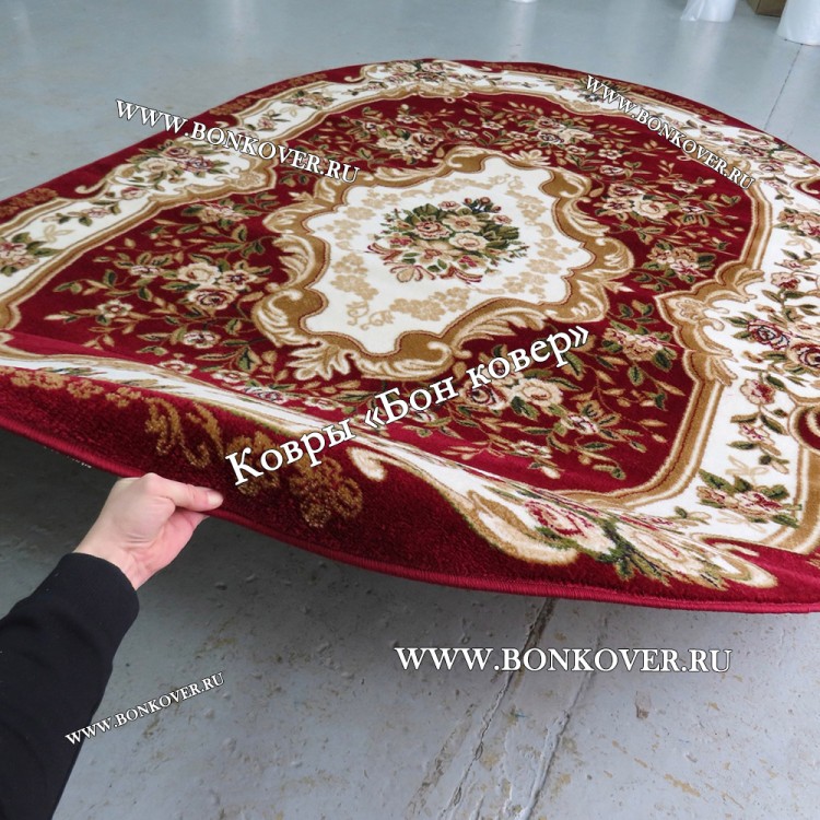 РОССИЙСКИЙ ЖАККАРДОВЫЙ КОВЕР МЕДАЛЬОН КРАСНЫЙ ОВАЛЬНЫЙ