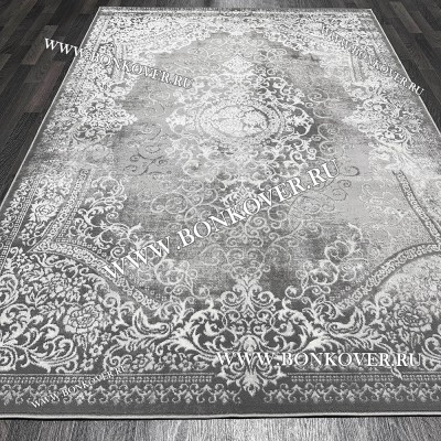 Современный Турецкий Ковер Дизайн 188 Серый с Белым