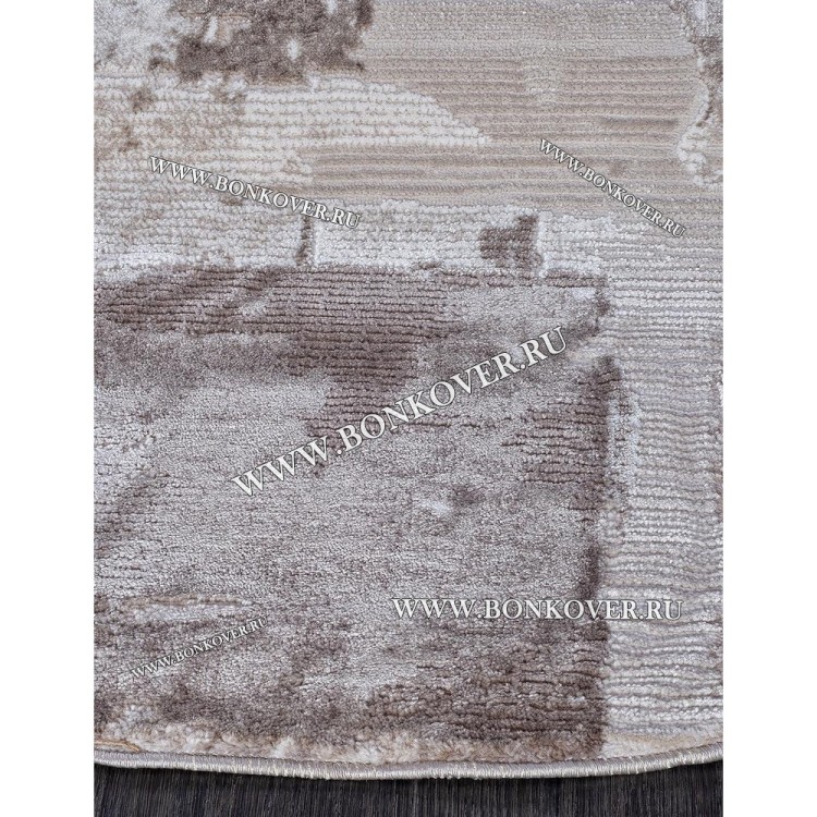 Турецкий Ковер Для Гостиной Дизайн 06 Бежево-Коричневый Круг